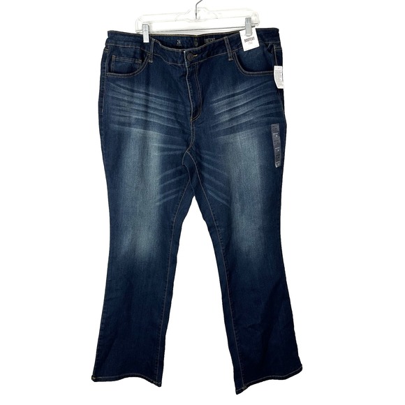SO Denim - SO Womens Jeans Womens Size‎ 24 New Bootcut Low Rise Stretch Comfort Dark Wash